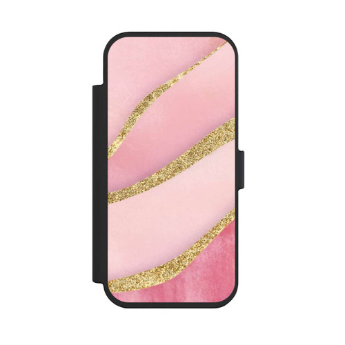 Apple iPhone Air NIVOflip Pink Marble Goldprint Stripes