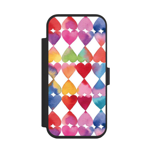 Apple iPhone Air NIVOflip Colorful Watercolor Hearts Pattern
