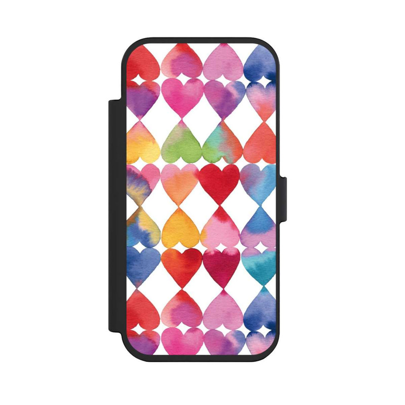 iPhone Air NIVOflip Colorful Watercolor Hearts Pattern