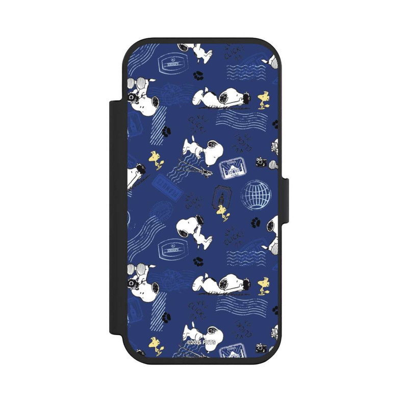 iPhone Air NIVOflip Peanuts Travel Stamps Pattern Blue