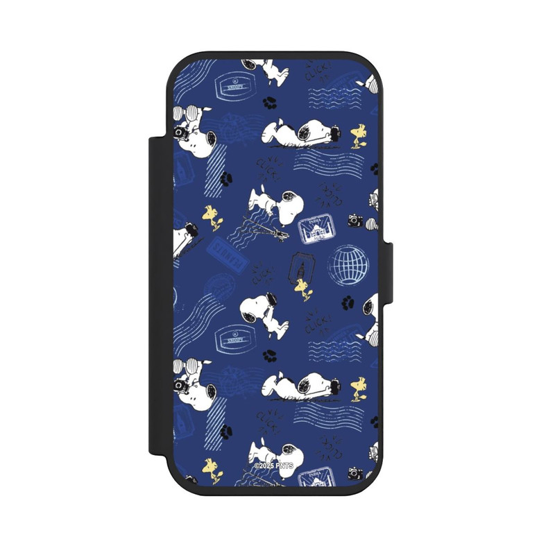 iPhone Air NIVOflip Peanuts Travel Stamps Pattern Blue