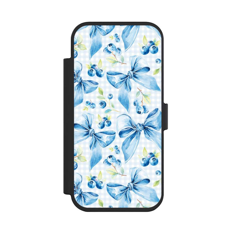 iPhone Air NIVOflip Nœuds bleus et myrtilles avec IA