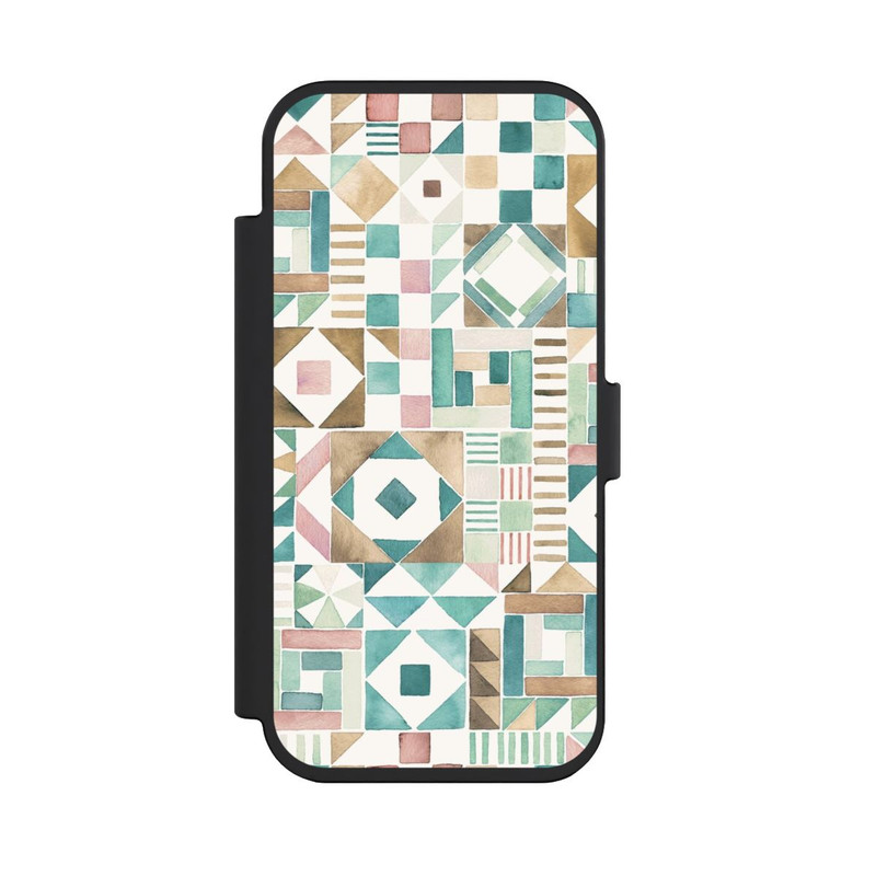 iPhone Air NIVOflip Geometric Blocks Retro Vintage Patchwork Green