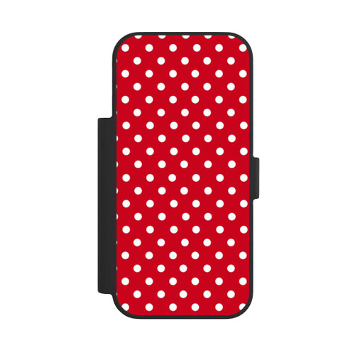 Apple iPhone 17 Pro NIVOflip Polka Dots Dunkelrot und Weiß