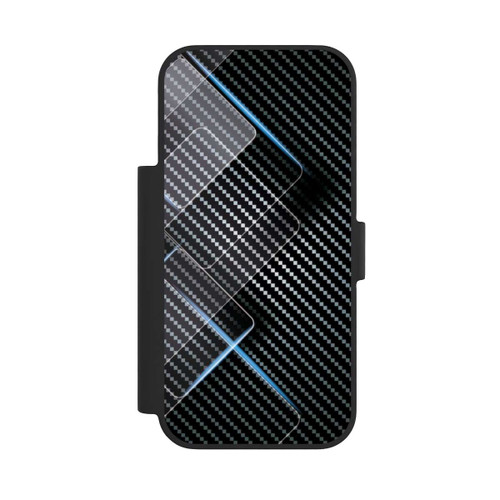 Apple iPhone 17 Pro NIVOflip Blaue Linien auf Karbon