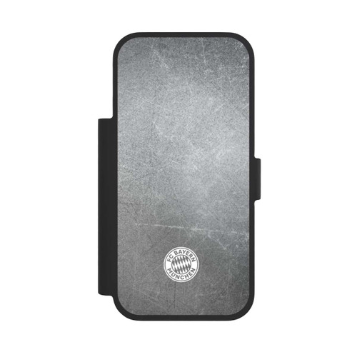 Apple iPhone 17 Pro NIVOflip Klassisches FCB Logo Klein - Weiß auf Metalllook