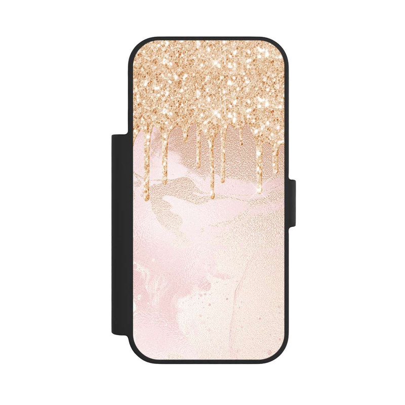 iPhone 17 Pro NIVOflip  Roségoldener Glitzer Tropfen Look
