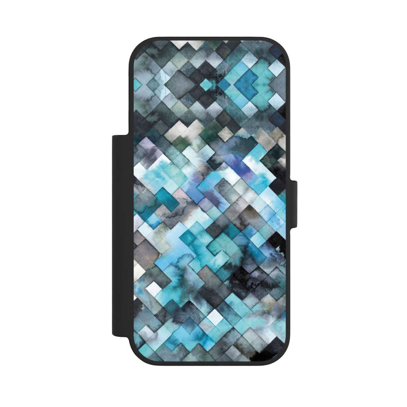 iPhone 17 Pro NIVOflip stimmungsvolles geometrisches Muster blau