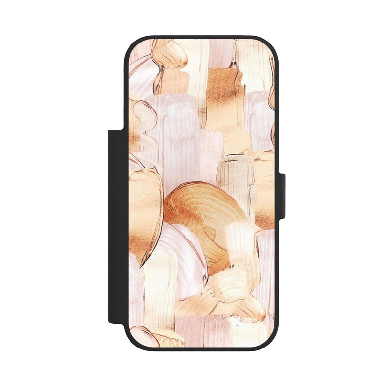 iPhone 17 Pro NIVOflip Weiß/Gold Pinsel Muster