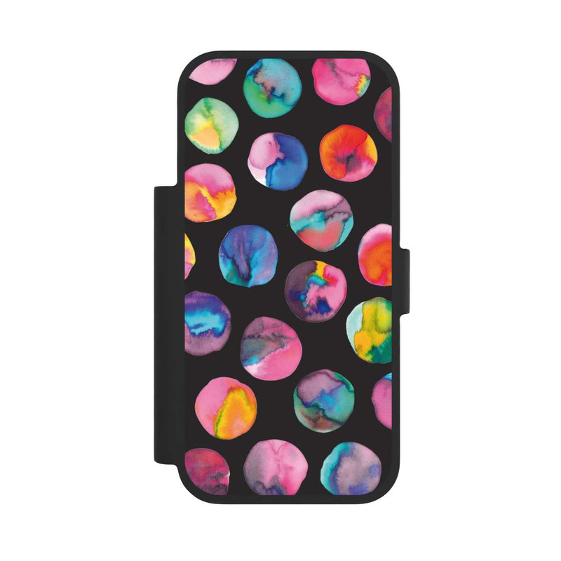 iPhone 17 Pro NIVOflip Colorful Ink Marbles Dots Black