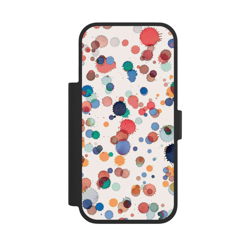 iPhone 17 Pro NIVOflip Tropfen Aquarell Textur Blau Gelb