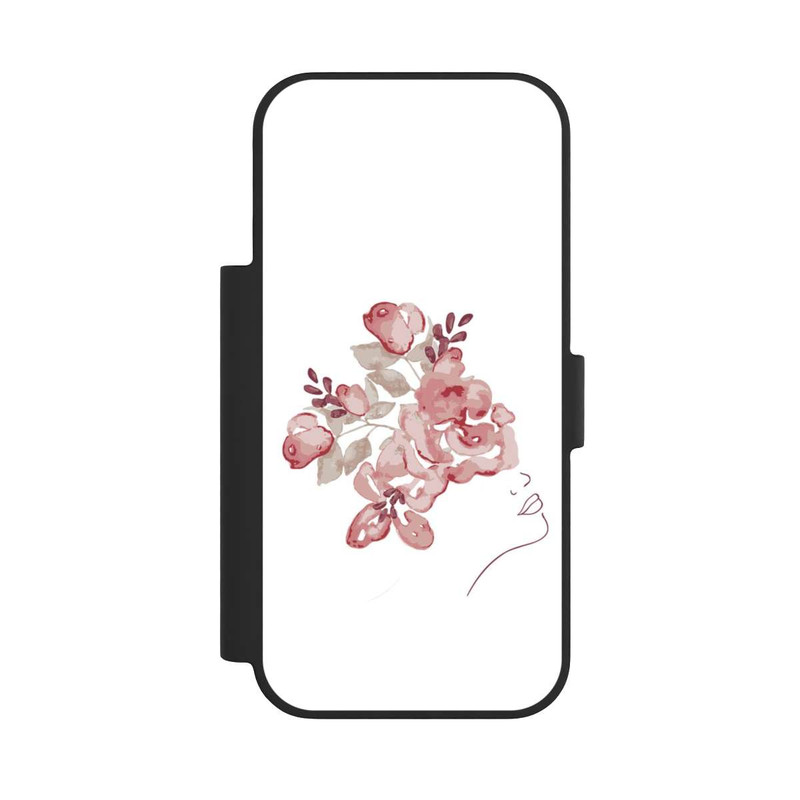 iPhone 17 Pro NIVOflip Line Art Fleurs de visage de femme