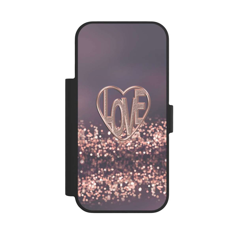 iPhone 17 Pro NIVOflip LOVE Rose Pailleté