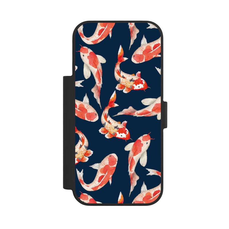 iPhone 17 Pro NIVOflip Poisson corail sur fond bleu