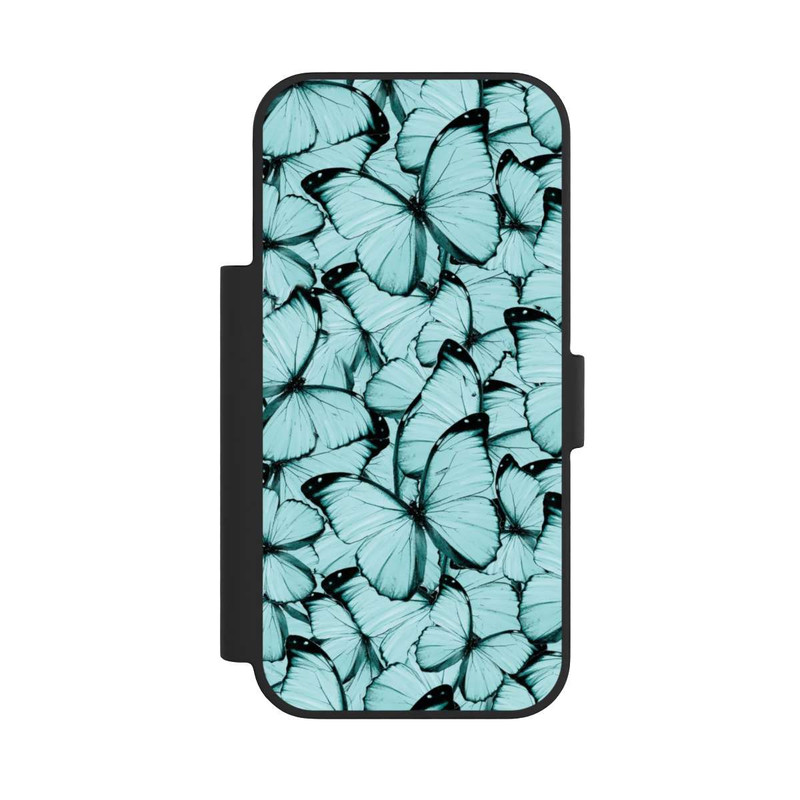 iPhone 17 Pro NIVOflip Teal Schmetterlinge