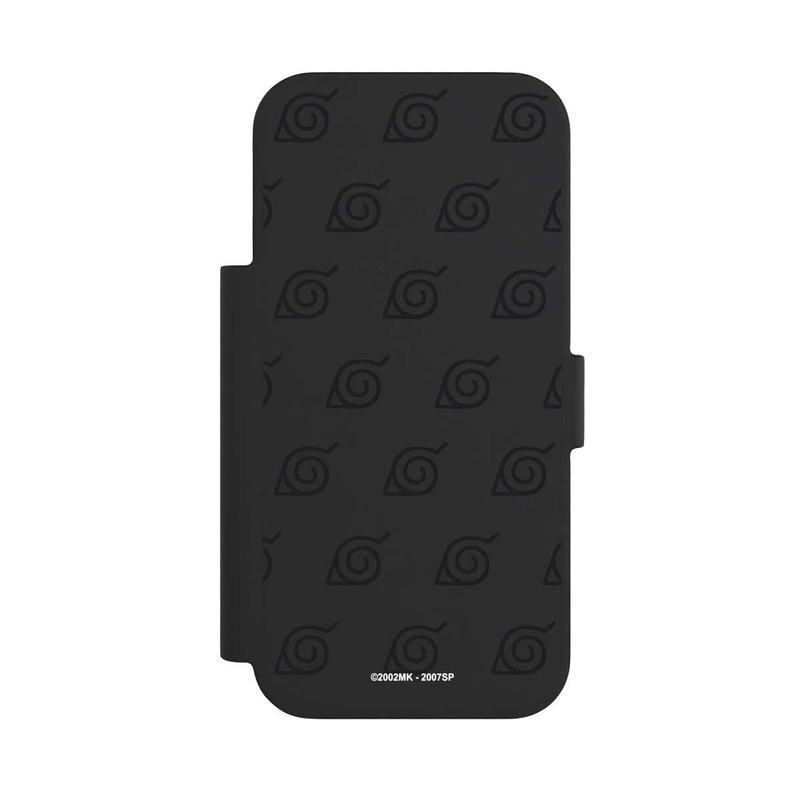 iPhone 17 Pro NIVOflip Schwarzes Konoha-Muster Transparent