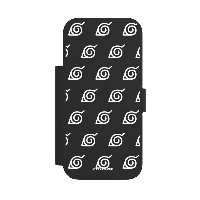 iPhone 17 Pro NIVOflip Konoha Pattern Blanc sur Fond Transparent