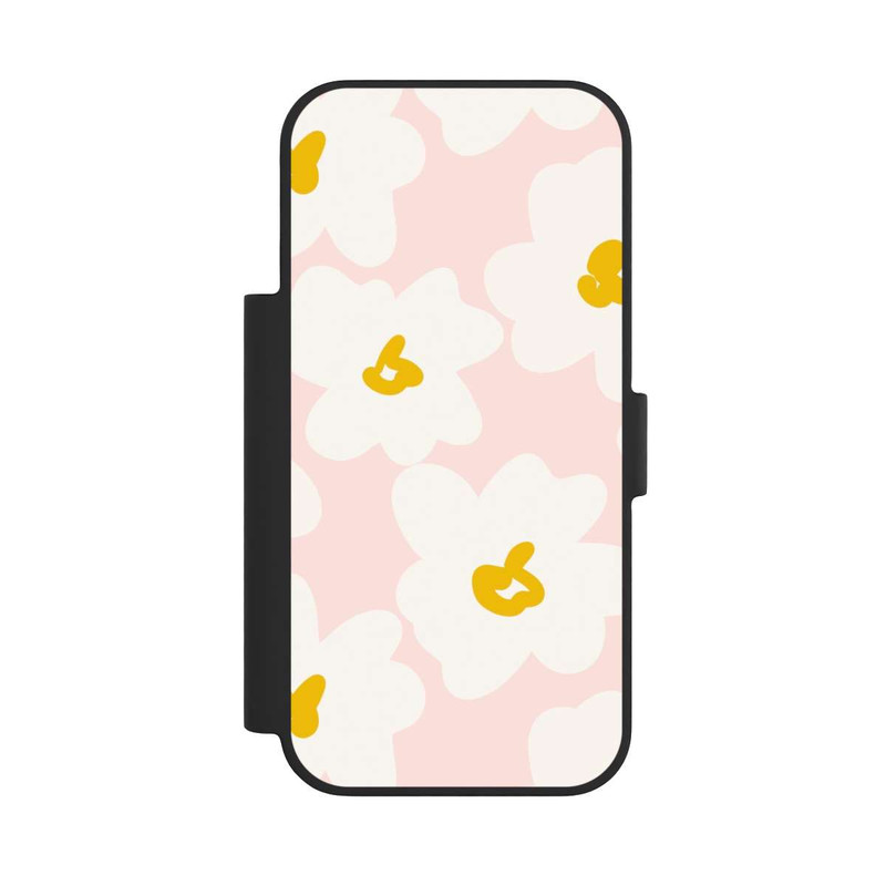 iPhone 17 Pro NIVOflip Retro Blumenwand Gänseblümchen Aprikose