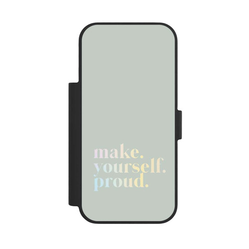 Apple iPhone 17 Pro NIVOflip Make Yourself Proud Zitat-Minze und Farbverlauf