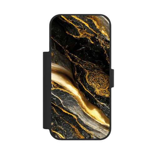 Apple iPhone 17 Pro NIVOflip Schwarze Marmor Goldschichten
