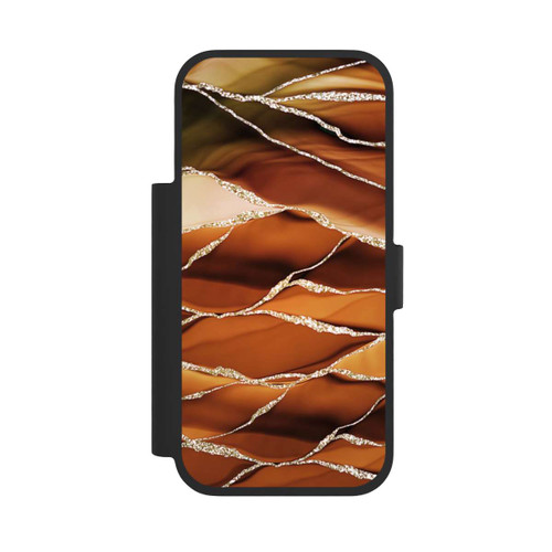 Apple iPhone 17 Pro NIVOflip Brown Marble Stripes Glitter Look