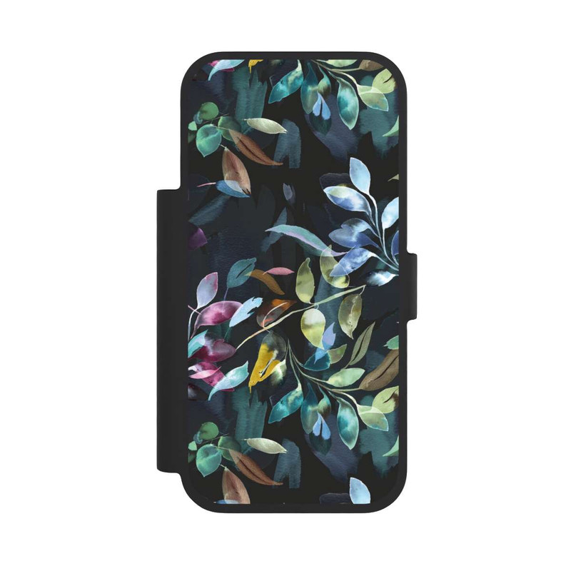 iPhone 17 Pro NIVOflip Watercolor Mystic Leaves Black