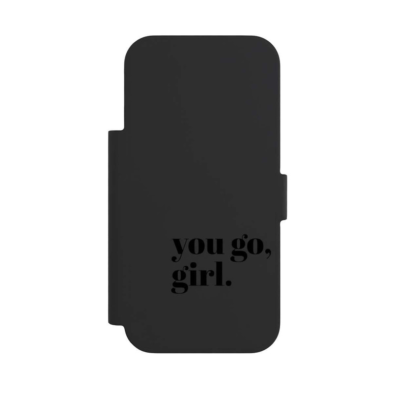 iPhone 17 Pro NIVOflip You Go Girl Schwarz Transparent