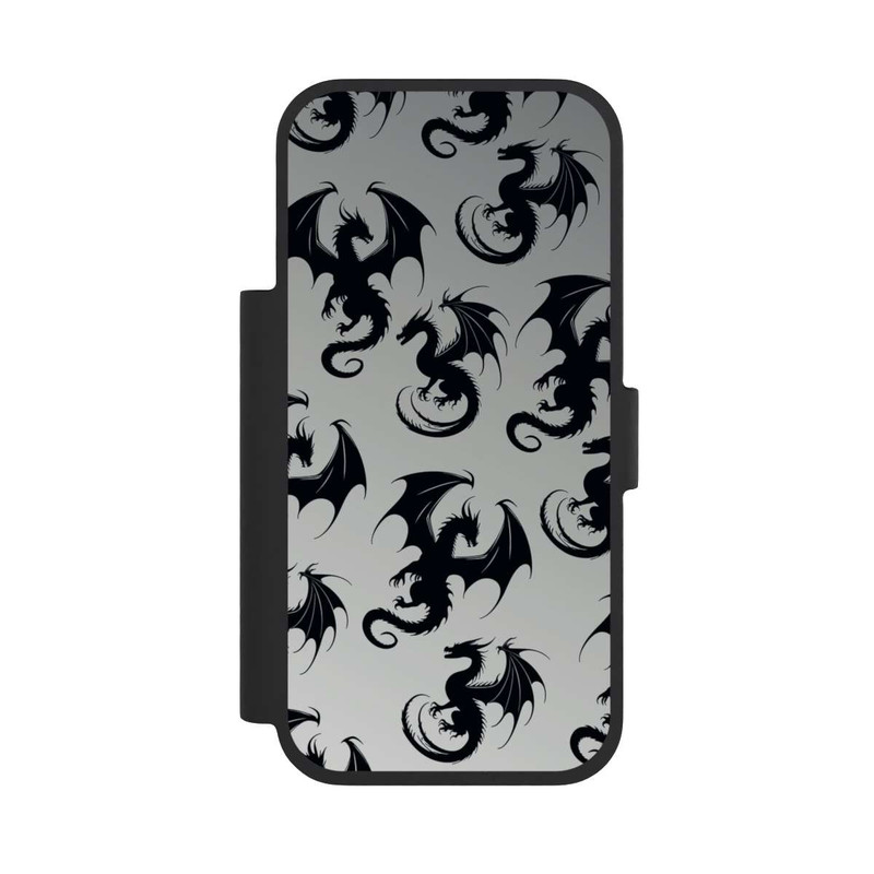 iPhone 17 Pro NIVOflip Drachen Muster Grau