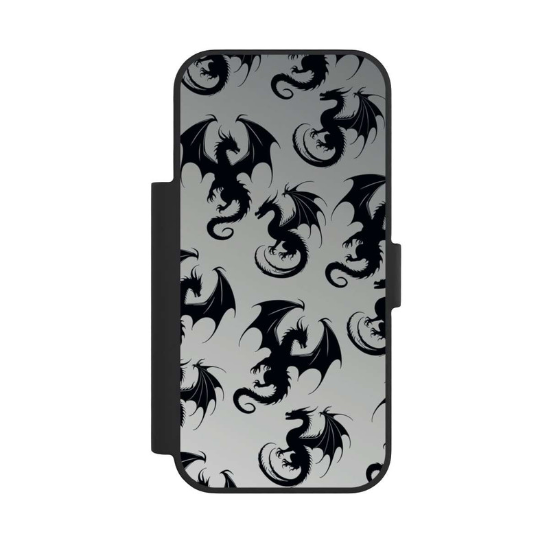 iPhone 17 Pro NIVOflip Drachen Muster Grau