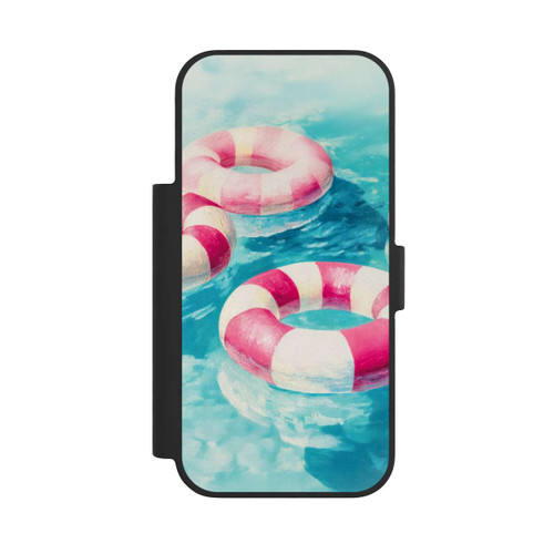 Apple iPhone 17 Pro NIVOflip Gestreifte Schwimmringe im Pool