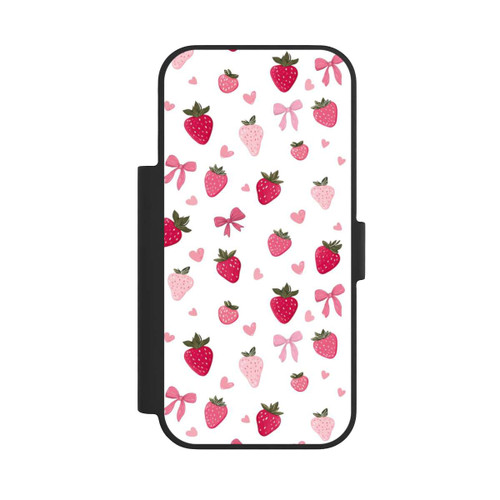 Apple iPhone 17 Pro NIVOflip Erdbeer Herz Schleifen Muster Pink