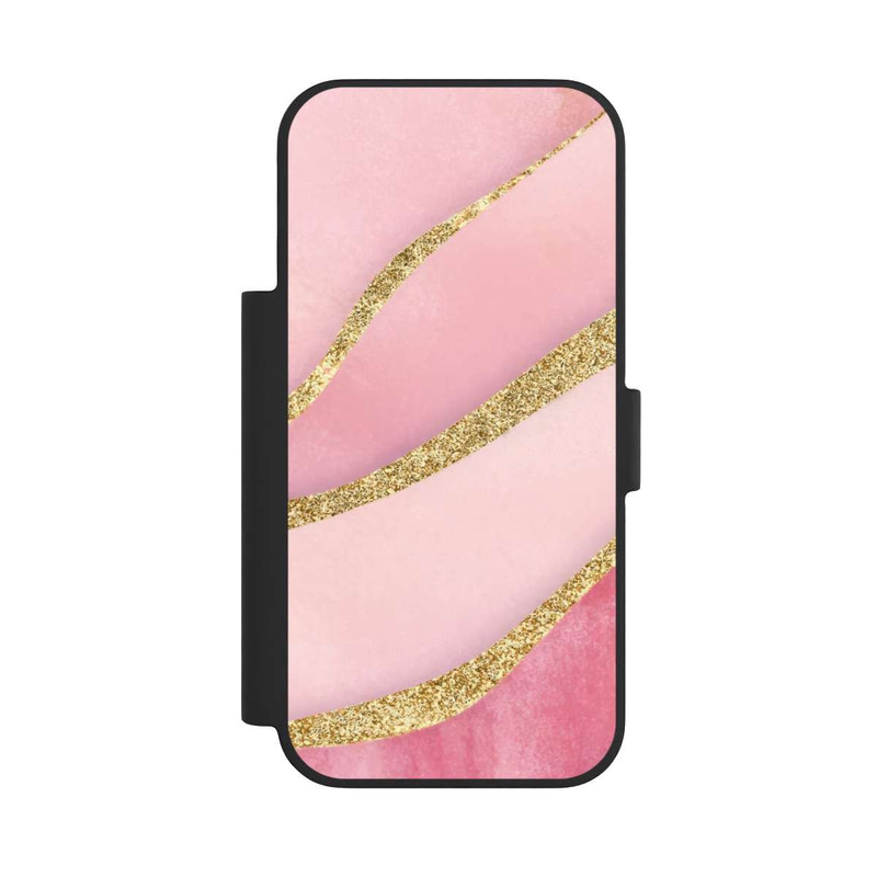iPhone 17 Pro NIVOflip Pink Marble Goldprint Stripes
