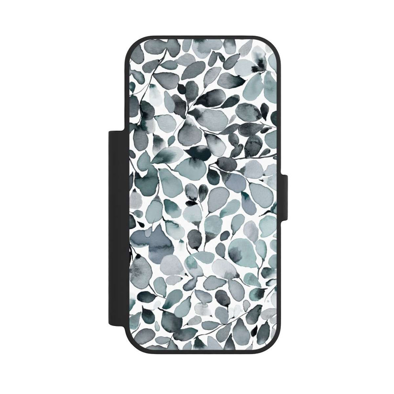 iPhone 17 Pro NIVOflip Eucalyptus Watercolor Leaves Grey