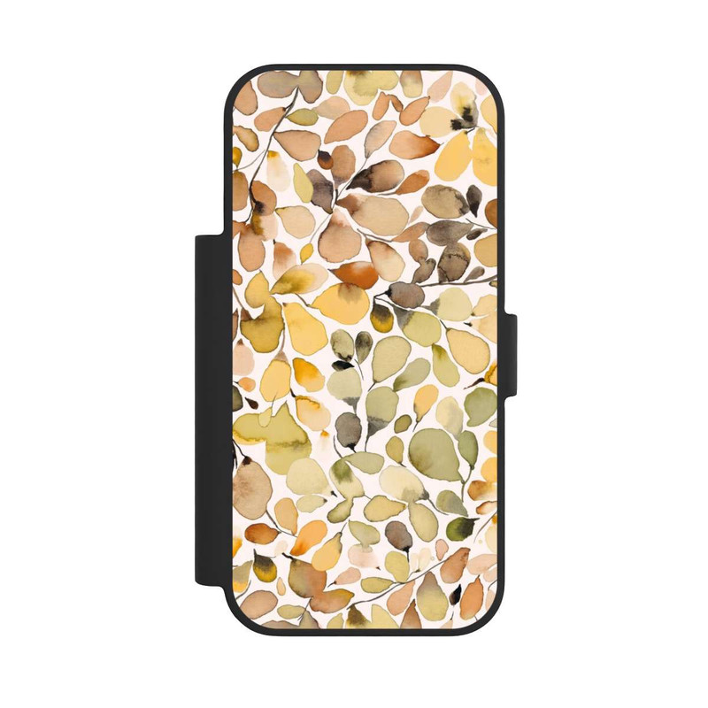 iPhone 17 Pro NIVOflip Eukalyptus Aquarellblätter Braun Herbst