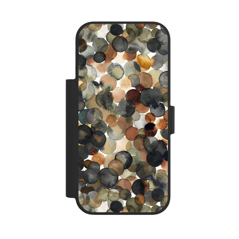 iPhone 17 Pro NIVOflip Watercolor Dots Brown Pattern