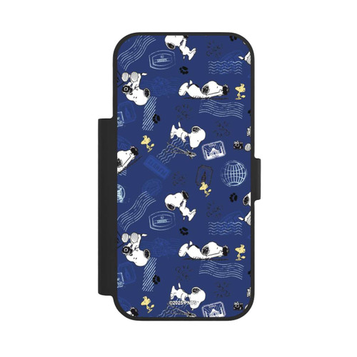 Apple iPhone 17 Pro NIVOflip Peanuts Travel Stamps Pattern Blue