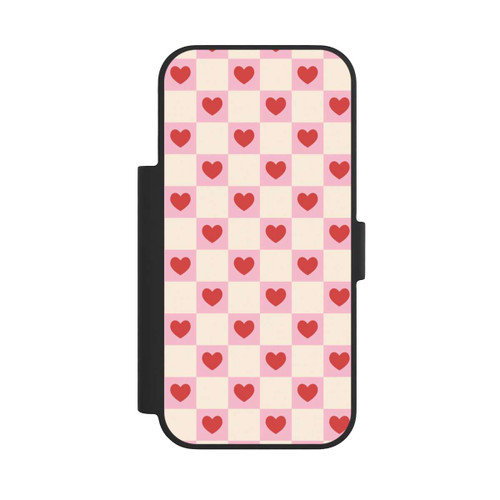 Apple iPhone 17 Pro NIVOflip Valentine Checked Hearts Pattern Pink
