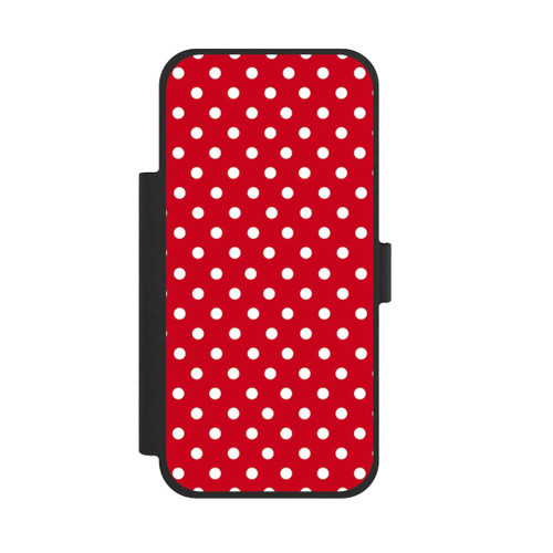 Apple iPhone 17 Pro Max NIVOflip Polka Dots Dunkelrot und Weiß