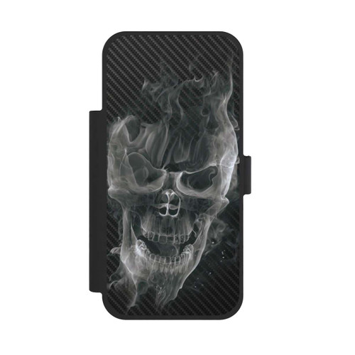 Apple iPhone 17 Pro Max NIVOflip rauchender Totenkopf Carbon