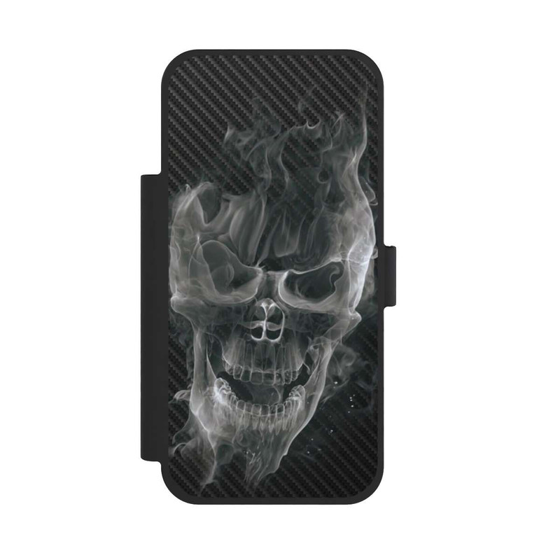 iPhone 17 Pro Max NIVOflip rauchender Totenkopf Carbon