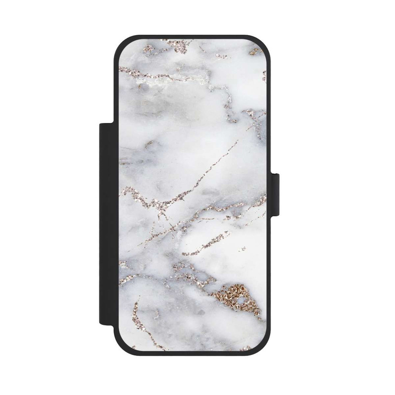 iPhone 17 Pro Max NIVOflip Silberglitzer Marmorlook