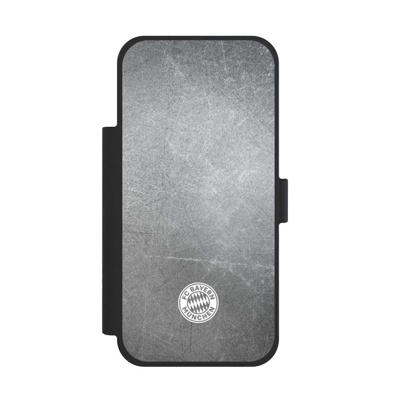 iPhone 17 Pro Max NIVOflip Klassisches FCB Logo Klein - Weiß auf Metalllook