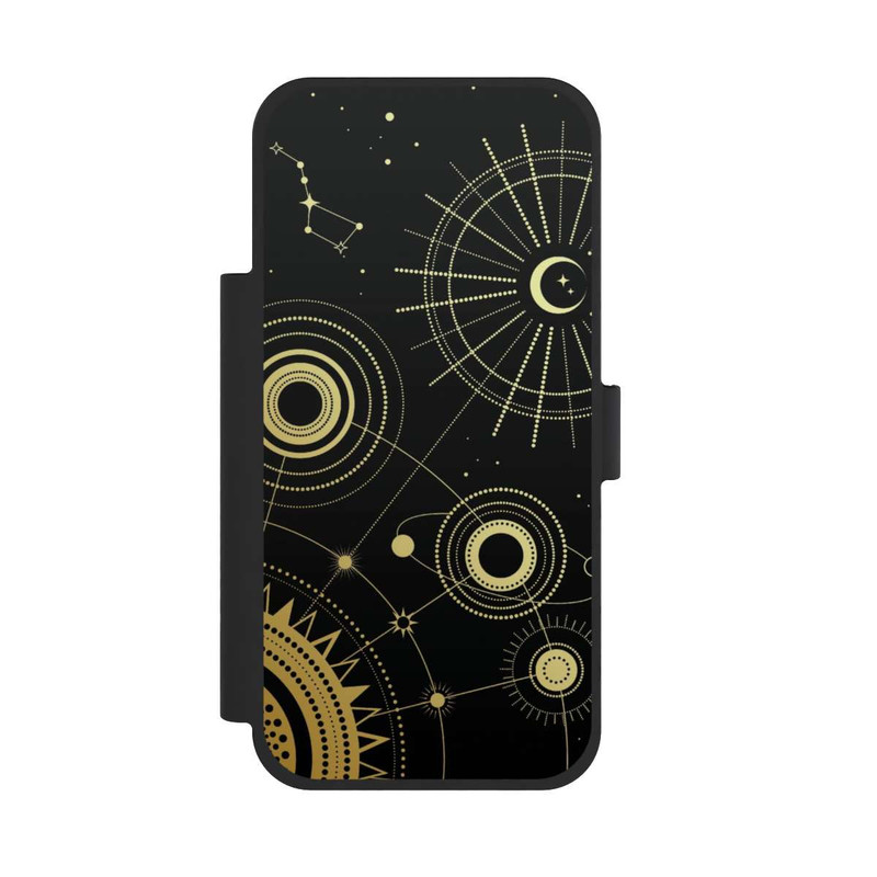 iPhone 17 Pro Max NIVOflip Schwarzer und goldener Look Abstrakt