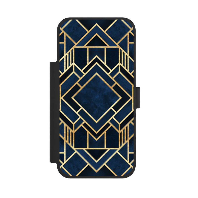 iPhone 17 Pro Max NIVOflip Kunst Deko Blau Golddruck