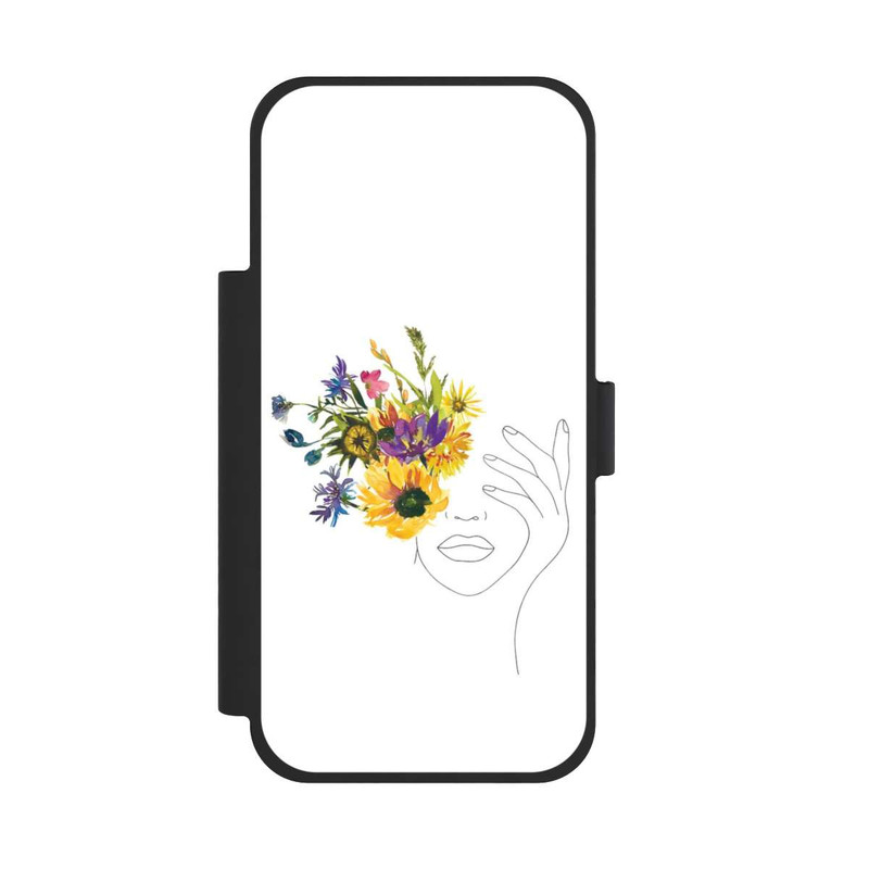iPhone 17 Pro Max NIVOflip Line Art Frau Sonnenblumen