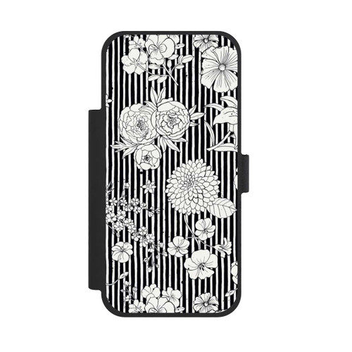 Apple iPhone 17 Pro Max NIVOflip Fleurs et rayures noir et blanc