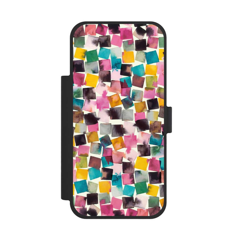 iPhone 17 Pro Max NIVOflip Aquarell geometrische Plaids rosa