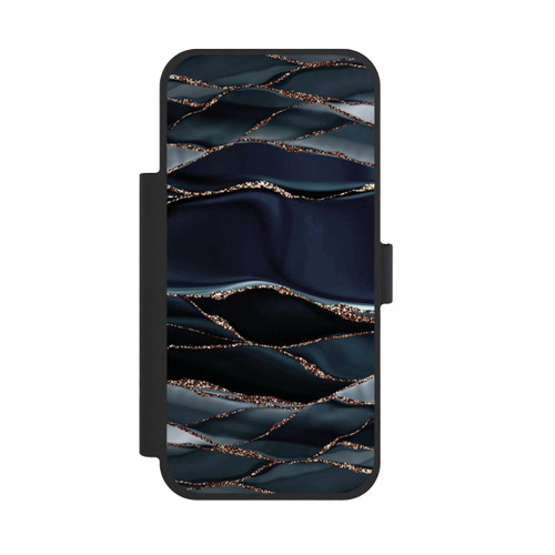 Apple iPhone 17 Pro Max NIVOflip Dunkelgraue Streifen goldener Look