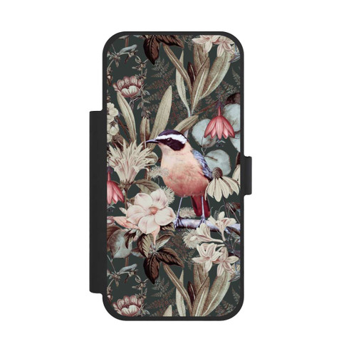 Apple iPhone 17 Pro Max NIVOflip Orangefarbener Vogel im Vintage Blumenmuster