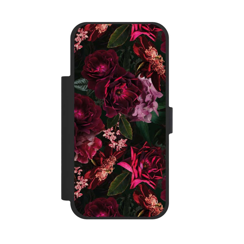iPhone 17 Pro Max NIVOflip Dunkelrote und rosa Blüten